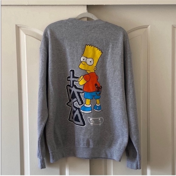 THE SIMPSONS Graphic UNISEX Crewneck Sweatshirt - Grey. Size M - Picture 7 of 10